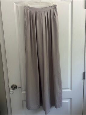 De Philo Flowing Pleated palazzo wide leg pants Taupe gray neutral small